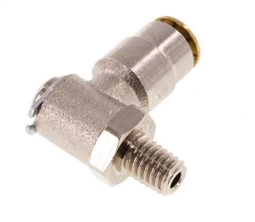 4mm x M 6 (conical) 90 graden L-verbinding Messing Insteekfitting Buitendraad DraaibaarHoge Druk NBR