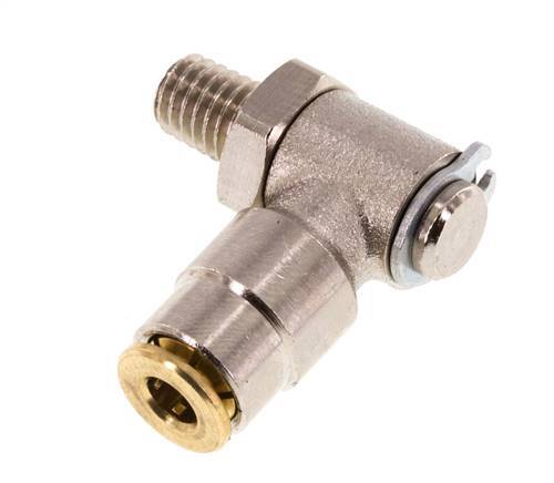 4mm x M 6 (conical) 90 graden L-verbinding Messing Insteekfitting Buitendraad DraaibaarHoge Druk NBR