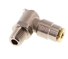 4mm x M 8 x 1 (conical) 90 graden L-verbinding Messing Insteekfitting Buitendraad DraaibaarHoge Druk NBR