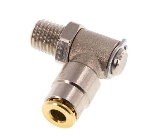 4mm x M 8 x 1 (conical) 90 graden L-verbinding Messing Insteekfitting Buitendraad DraaibaarHoge Druk NBR