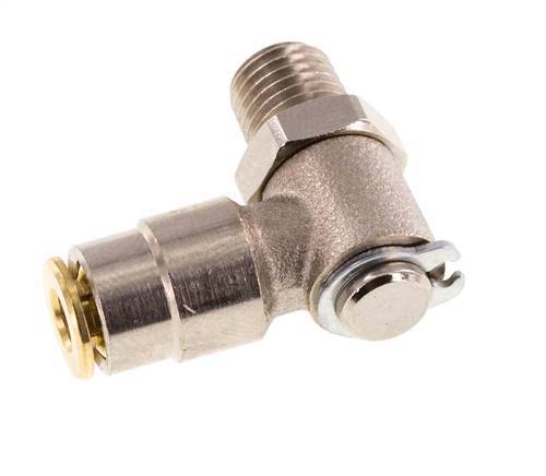 4mm x M 8 x 1 (conical) 90 graden L-verbinding Messing Insteekfitting Buitendraad DraaibaarHoge Druk NBR