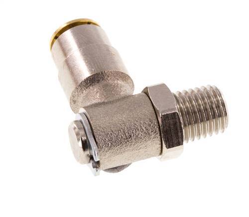4mm x M 8 x 1 (conical) 90 graden L-verbinding Messing Insteekfitting Buitendraad DraaibaarHoge Druk NBR