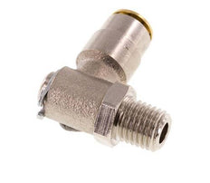 4mm x M 8 x 1 (conical) 90 graden L-verbinding Messing Insteekfitting Buitendraad DraaibaarHoge Druk NBR