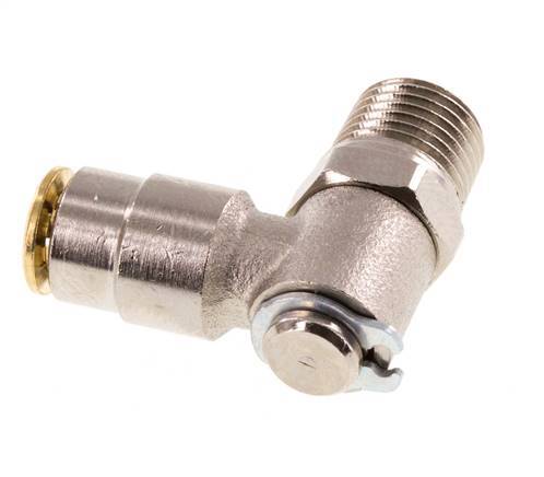 4mm x M 10 x 1 (conical) 90 graden L-verbinding Messing Insteekfitting Buitendraad DraaibaarHoge Druk NBR
