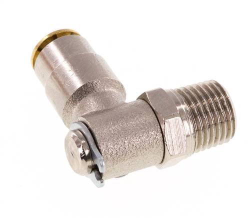 4mm x M 10 x 1 (conical) 90 graden L-verbinding Messing Insteekfitting Buitendraad DraaibaarHoge Druk NBR