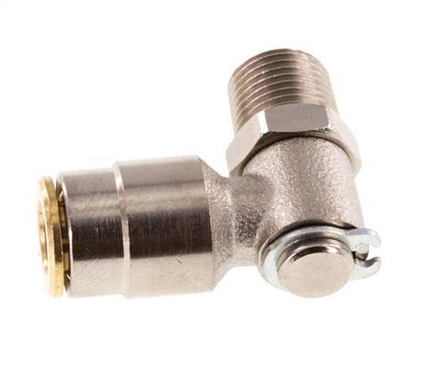 6mm x R1/8'' 90 graden L-verbinding Messing Insteekfitting Buitendraad DraaibaarHoge Druk NBR