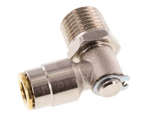 6mm x R1/4'' 90 graden L-verbinding Messing Insteekfitting Buitendraad DraaibaarHoge Druk NBR