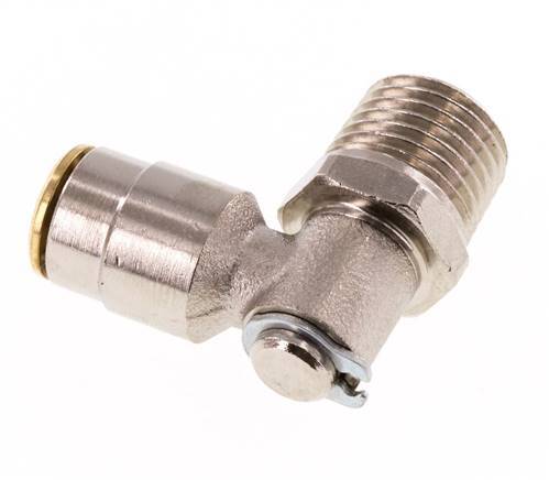 6mm x R1/4'' 90 graden L-verbinding Messing Insteekfitting Buitendraad DraaibaarHoge Druk NBR