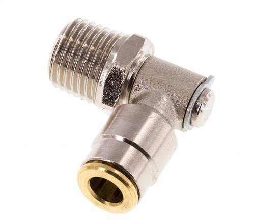 6mm x R1/4'' 90 graden L-verbinding Messing Insteekfitting Buitendraad DraaibaarHoge Druk NBR