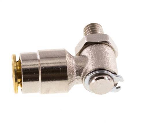 6mm x M 6 (conical) 90 graden L-verbinding Messing Insteekfitting Buitendraad DraaibaarHoge Druk NBR
