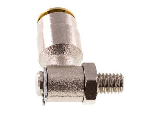 6mm x M 6 (conical) 90 graden L-verbinding Messing Insteekfitting Buitendraad DraaibaarHoge Druk NBR