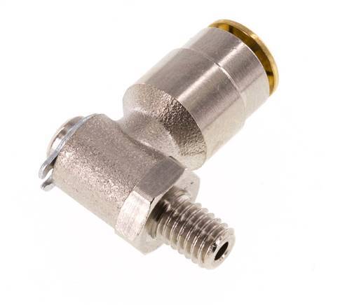 6mm x M 6 (conical) 90 graden L-verbinding Messing Insteekfitting Buitendraad DraaibaarHoge Druk NBR