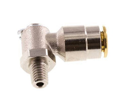 6mm x M 6 (conical) 90 graden L-verbinding Messing Insteekfitting Buitendraad DraaibaarHoge Druk NBR