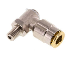 6mm x M 6 (conical) 90 graden L-verbinding Messing Insteekfitting Buitendraad DraaibaarHoge Druk NBR