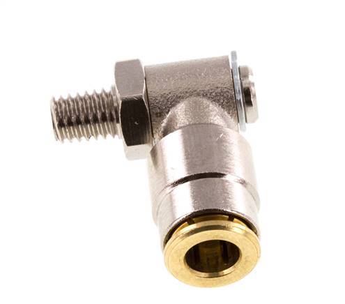 6mm x M 6 (conical) 90 graden L-verbinding Messing Insteekfitting Buitendraad DraaibaarHoge Druk NBR