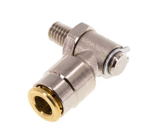 6mm x M 6 (conical) 90 graden L-verbinding Messing Insteekfitting Buitendraad DraaibaarHoge Druk NBR