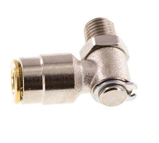 6mm x M 8 x 1 (conical) 90 graden L-verbinding Messing Insteekfitting Buitendraad DraaibaarHoge Druk NBR