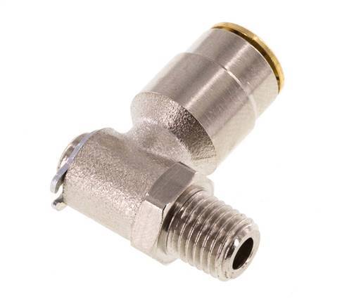 6mm x M 8 x 1 (conical) 90 graden L-verbinding Messing Insteekfitting Buitendraad DraaibaarHoge Druk NBR