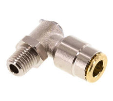 6mm x M 8 x 1 (conical) 90 graden L-verbinding Messing Insteekfitting Buitendraad DraaibaarHoge Druk NBR