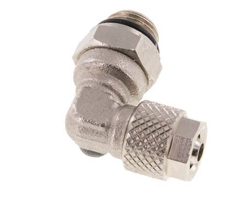 6x4 & G1/8'' Vernikkeld Messing L-Opsteekkoppeling Buitendraad NBR [2 Stuks]