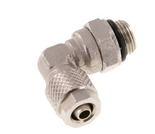 6x4 & G1/8'' Vernikkeld Messing L-Opsteekkoppeling Buitendraad NBR [2 Stuks]