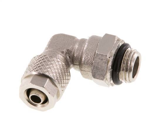 6x4 & G1/8'' Vernikkeld Messing L-Opsteekkoppeling Buitendraad NBR [2 Stuks]