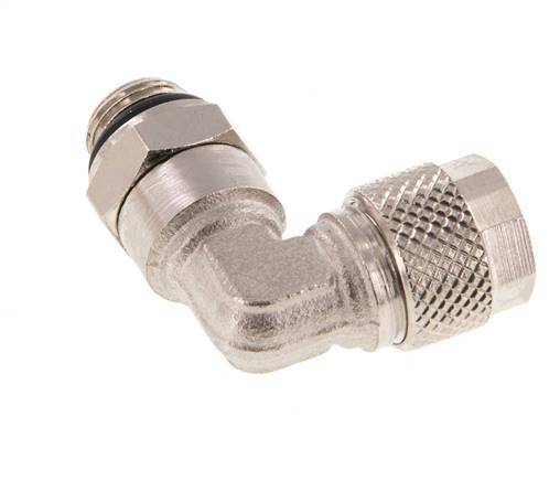 8x6 & G1/8'' Vernikkeld Messing L-Opsteekkoppeling Buitendraad NBR [2 Stuks]