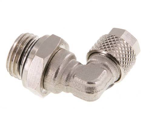 6x4 & G1/4'' Vernikkeld Messing L-Opsteekkoppeling Buitendraad NBR [2 Stuks]