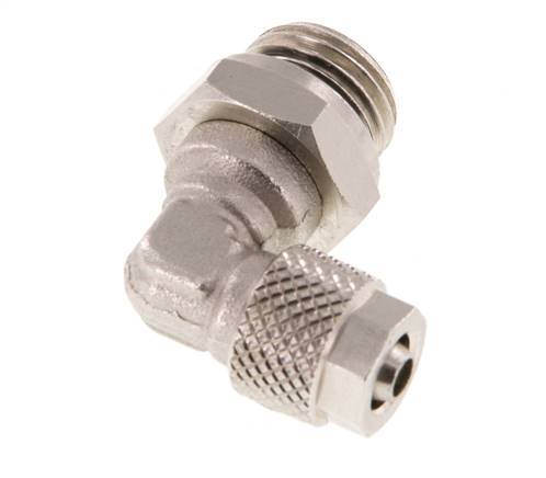 6x4 & G1/4'' Vernikkeld Messing L-Opsteekkoppeling Buitendraad NBR [2 Stuks]