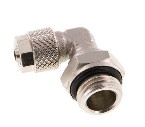 6x4 & G1/4'' Vernikkeld Messing L-Opsteekkoppeling Buitendraad NBR [2 Stuks]