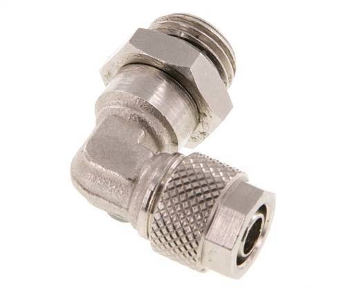 8x6 & G1/4'' Vernikkeld Messing L-Opsteekkoppeling Buitendraad NBR [2 Stuks]