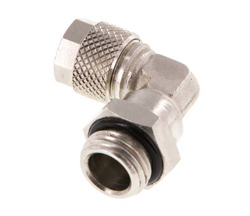 8x6 & G1/4'' Vernikkeld Messing L-Opsteekkoppeling Buitendraad NBR [2 Stuks]