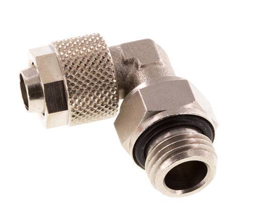 10x8 & G1/4'' Vernikkeld Messing L-Opsteekkoppeling Buitendraad NBR [2 Stuks]