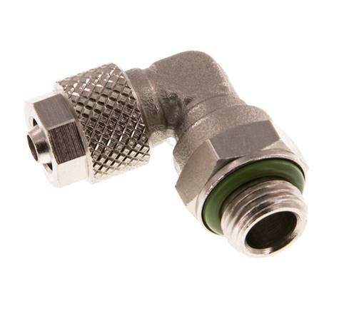 6x4 & G1/8'' Vernikkeld Messing L-Opsteekkoppeling Buitendraad FKM [2 Stuks]