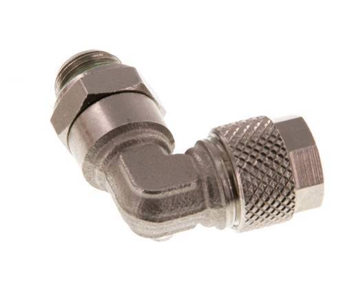 8x6 & G1/8'' Vernikkeld Messing L-Opsteekkoppeling Buitendraad FKM [2 Stuks]