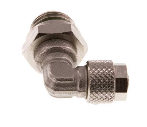 6x4 & G1/4'' Vernikkeld Messing L-Opsteekkoppeling Buitendraad FKM [2 Stuks]