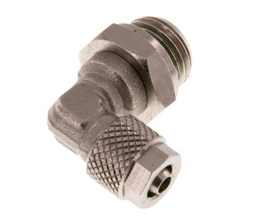 6x4 & G1/4'' Vernikkeld Messing L-Opsteekkoppeling Buitendraad FKM [2 Stuks]