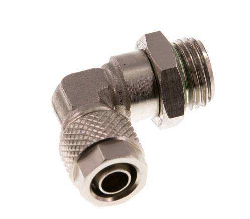 8x6 & G1/4'' Vernikkeld Messing L-Opsteekkoppeling Buitendraad FKM [2 Stuks]