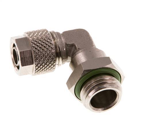 8x6 & G1/4'' Vernikkeld Messing L-Opsteekkoppeling Buitendraad FKM [2 Stuks]