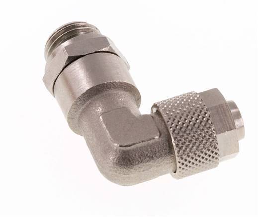 10x8 & G1/4'' Vernikkeld Messing L-Opsteekkoppeling Buitendraad FKM