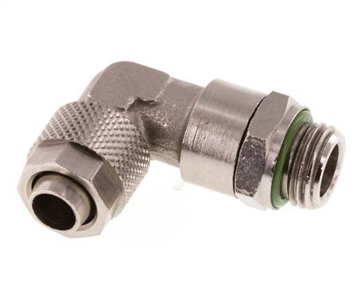 10x8 & G1/4'' Vernikkeld Messing L-Opsteekkoppeling Buitendraad FKM