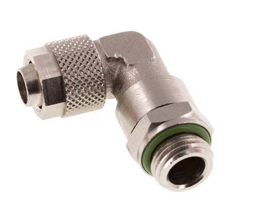 10x8 & G1/4'' Vernikkeld Messing L-Opsteekkoppeling Buitendraad FKM