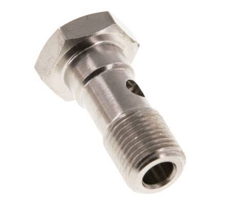 Banjobout 1-weg Vernikkeld Messing G1/8'' buitendraad 22.5mm [5 Stuks]