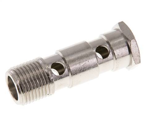 Banjobout 2-weg Vernikkeld Messing G1/2'' Buitendraad 62.5mm