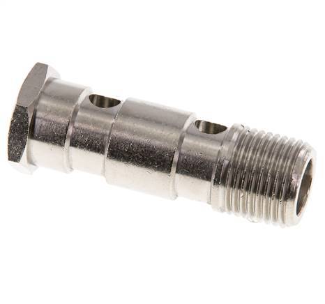 Banjobout 2-weg Vernikkeld Messing G1/2'' Buitendraad 62.5mm