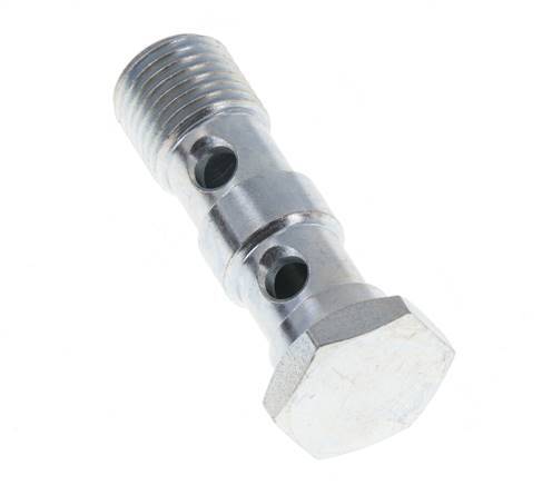 2-way zinc plated Steel Banjo Bolt with G1/4'' Male Threads L41.5mm [2 Pieces]