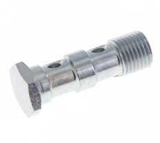 2-way zinc plated Steel Banjo Bolt with G1/4'' Male Threads L41.5mm [2 Pieces]