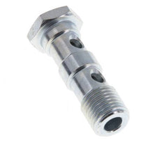 2-way zinc plated Steel Banjo Bolt with G1/4'' Male Threads L41.5mm [2 Pieces]