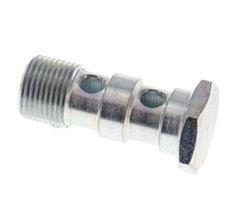 Banjobout 2-weg Verzinkt Stalen G3/8'' Buitendraad 43mm