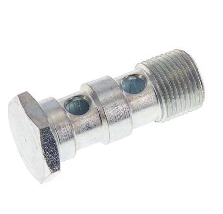 Banjobout 2-weg Verzinkt Stalen G3/8'' Buitendraad 43mm